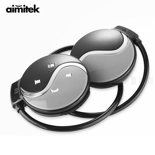 Aimitek Bluetooth Earphones Sports Wireless Headphones Neckband Headsets TF Card MP3 Player with Mic for iOS Android Smartphones