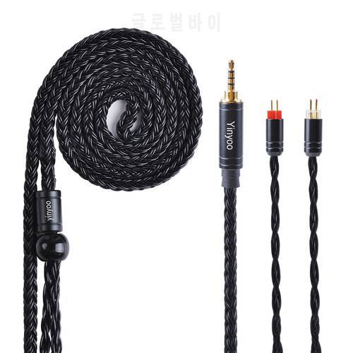 Yinyoo 16 Core Silver Plated Cable 2.5/3.5/4.4mm Balanced Cable with MMCX/2PIN/QDC for KZ ASX ZAX ZSX BLON BL-01 BL-03 CCA CA16