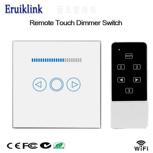 Smart Home EU Dimmer Switch 220V,Touch Panel Wireless Remote Wall Light Dimmer Switch Wifi Control Via Broadlink Rm Pro/Geeklink