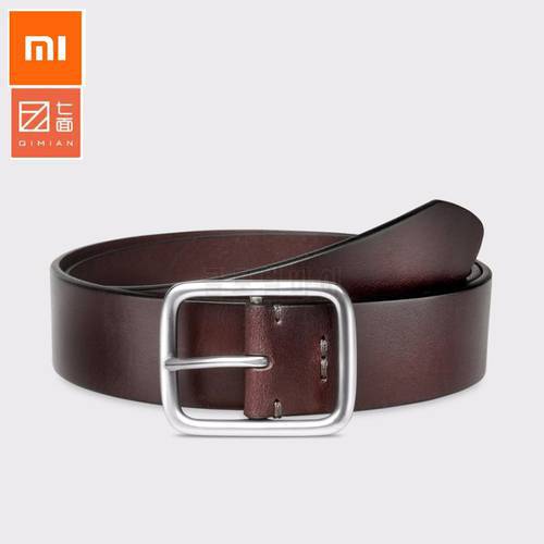 Best quality Youpin Qimian 100% Leisure Cow Leather Belt Fashion Five Hole 38mm Width for Man Alluminum Buckle Best Gift