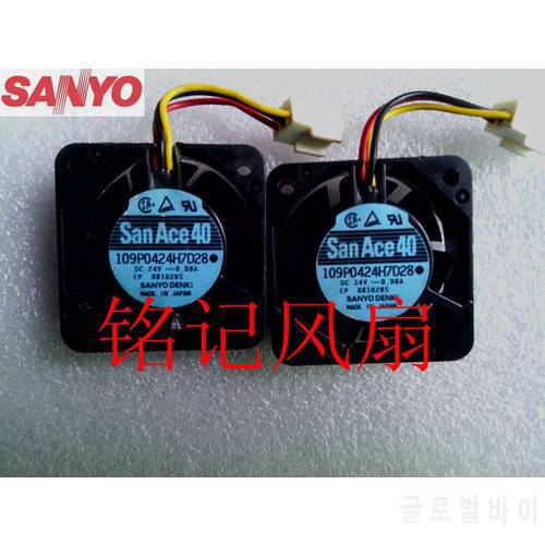 Original For Sanyo 109P0424H7D28 DC 24V 0.08A 4015 4cm 40mm machine IPC server inverter cooling fan