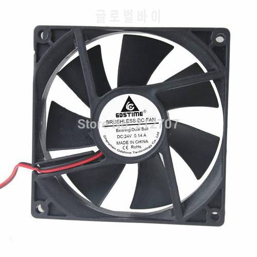 5 Pieces Gdstime DC 24V 2Pin 9CM 92MM 9225 Ball Bearing Brushless Ventilation Cooling Fan 92x92x25mm