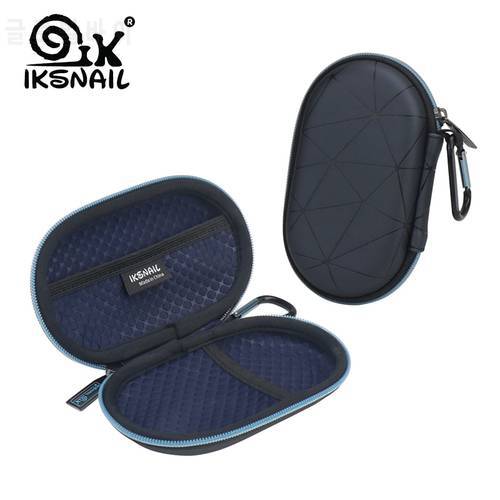 IKSNAIL Hard EVA Protective Bag Case Pouch Cover For Wireless Bluetooth Sport Earphone With Pocket For Batteries & Cables Black