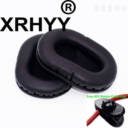 XRHYY Black Replacement Earpad Ear Pads Cushions For SONY MDR-7506, MDR-V6, MDR-CD900ST Headphone + Free Rotate Cable Clip