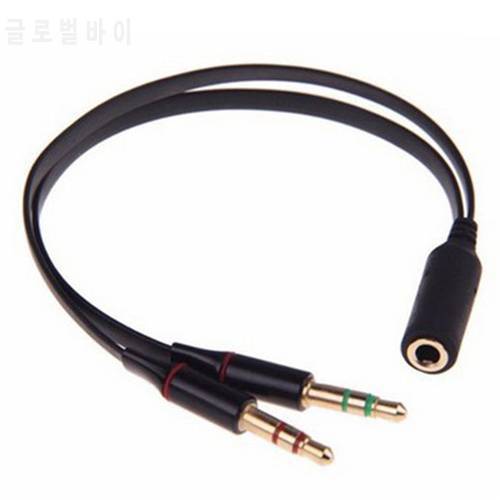 PC Headphone Earphone Mic Jack Adapter 1 Female To 2 Male Connected Splitter 3.5mm Female To 2 Male Y Splitter Aux Audio Cable