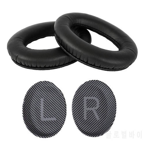 XRHYY Black Replacement Ear Pad Earpads Cushion Cover For Bose Quiet Comfort 35 (QC35) headphoneswith &39L and R&39 lettering