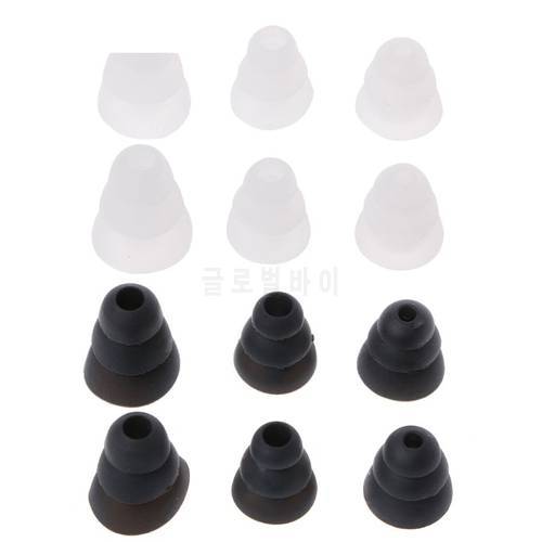 3 Pairs/ 1 Set S/M/L Three-Layer Silicone Replacement Ear Tips Earbuds For In-Ear Earphone Mini Earpiece Ear Tips