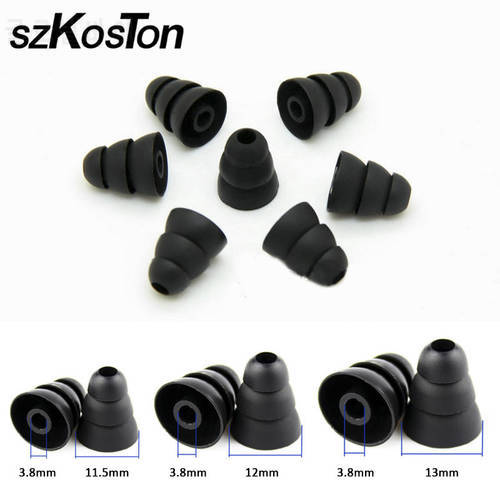 12pcs Silicone In-Ear Earphone Covers Cap Replacement Earbud Bud Tips Earbuds Headphone Ear Tip Three Layer Ear tips