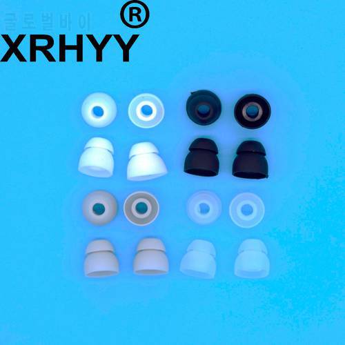 XRHYY Replacement Double Flange Eartips Earbuds Eargels for Skullcandy Earphones, 8 Pairs, Multi Colors