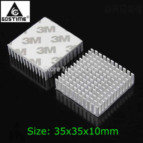 5 Pieces/lot Gdsimte 35x35x10mm Cooler Fins Cooling Heatsink Aluminum Radiator for IC Package Chip