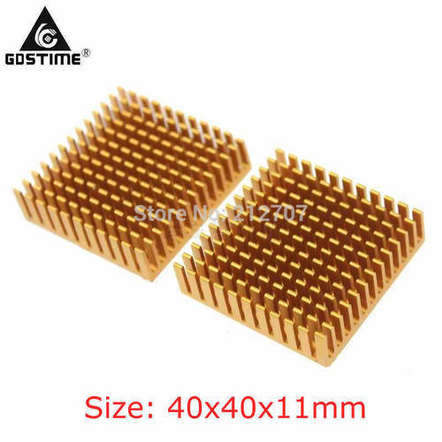 5 Pieces/Lot Gdstime 40x40x11mm CPU IC Radiator Fins Aluminum Golden Cooler Heatsink Heatsinks
