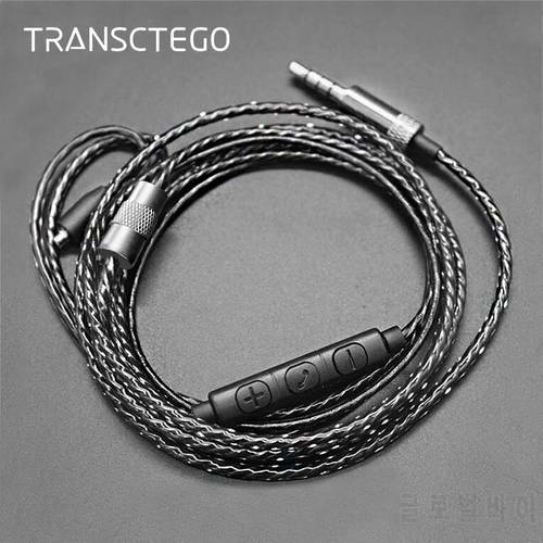 3.5mm Earphone Cable With MMCX Connector Replacement Upgrade Audio Cable With Mic Controller For SE215 SE535 SE846 UE900