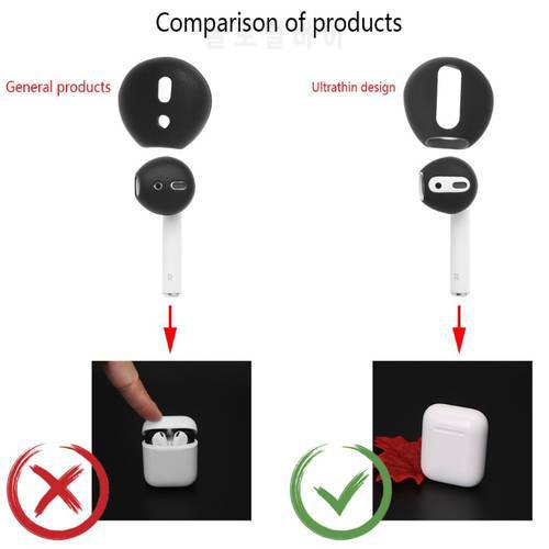 2 Pairs Super Thin Silicone Ear Caps Eartips Earbuds Cover Upgraded Earphone Case For Apple Airpods