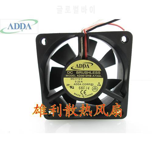 Original FOR ADDA AD0612HB-A73GL 12V 0.23A 6CM 6025 3 wire cooling fan
