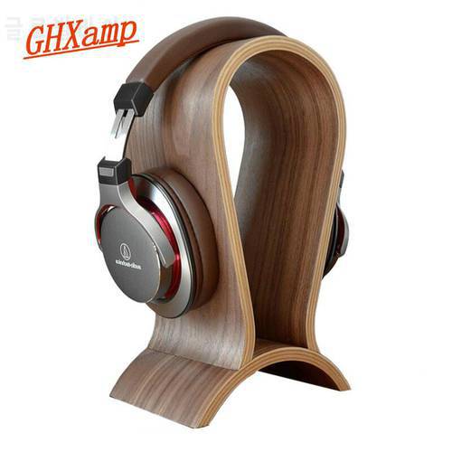 Ghxamp Headphone Stand Headset Holder Universal Walnut Wood Arch Shape Earphone Hanger Desk Display Shelf Rack For Headphoe 1pc