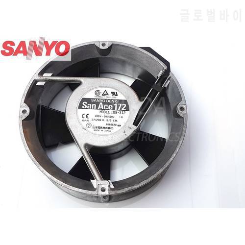 For Sanyo 109-312 AC 200V 27/25W 17050 17cm cabinet server inverter computer pc case cooling fans