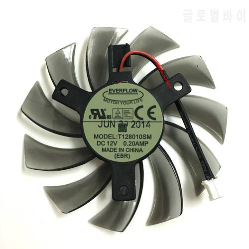 PLD08010S12H 75mm 2Pin 2 Wire DC 12V T128010SM Graphics Card Fan Cooler For ATI HD5870 GTX460 video card cooling