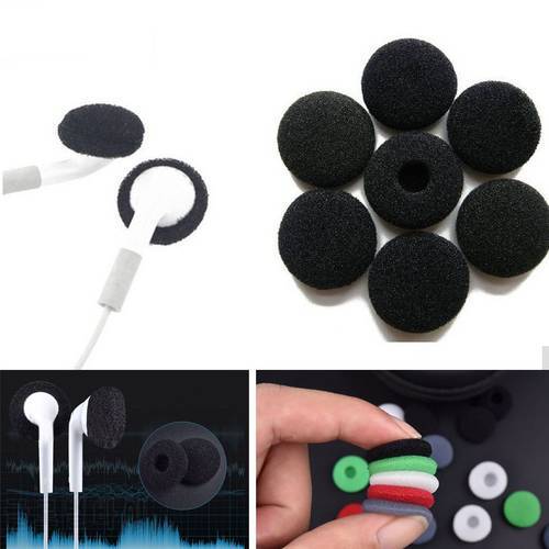 20 pcs/10 pair 18mm Black Soft Foam Earbud Headphone Ear pads Replacement Sponge Covers Tips For Earphone MP3 MP4 Moblie Phone