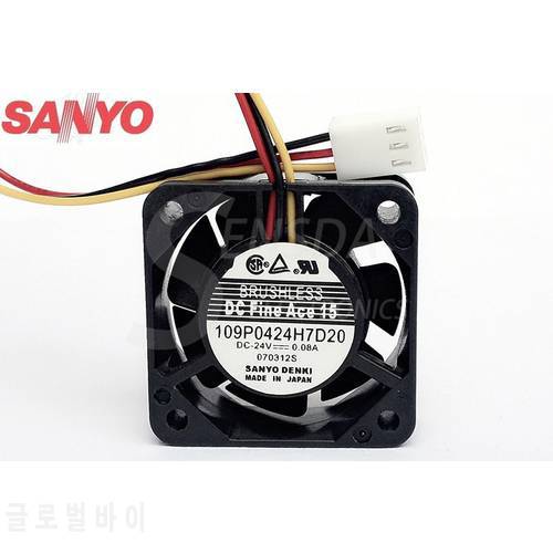 For Sanyo 109P0424H7D20 4020 0.08A 4CM 24v 40mm fan blower