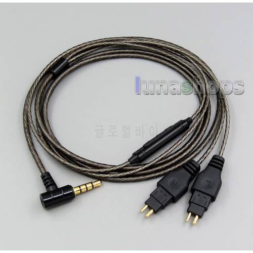 Shielding Mic Remote Pure Silver Plated Earphone Cable For Sennheiser HD580 HD600 HD650 HDxxx HD660S HD58x HD6xx LN006161