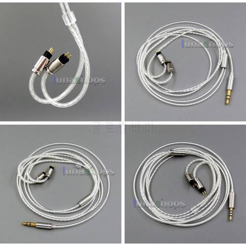 LN006132 Pure Silver Plated OCC 2.5mm 3.5mm Balanced Earphone Cable For 0.78mm Custom 5 8 10 BA W4r Um3x Armature CTZ