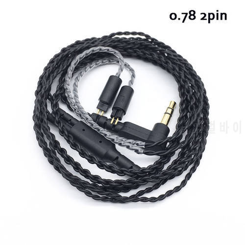 New 0.78 2PIN 4 Cell Copper Core Upgrade Cable Custom Earphone with Mic For 1964 JH U16 UE18 QDC W4R UM3X ES3 ES5 TFZ Headset