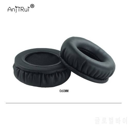 1 pair,ANJIRUI black protein skin memory cotton thickening 60MM headset sets sponge sets Headphone Pillow Replacement ear pads