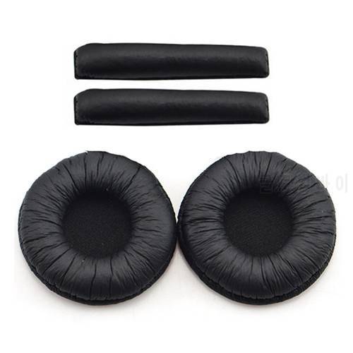 Replacement Ear Pads Earpads with Headband Ear Cushion Cover Repair Parts for Sennheiser PX200 Headphones Headset ( Black )