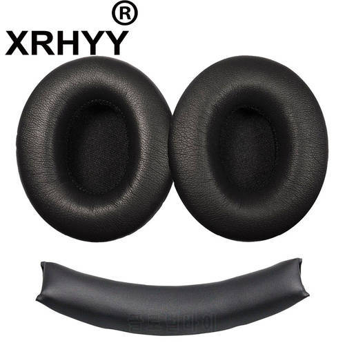 XRHYY Black Replacement Ear Pads Earpad Cushion Cover and Top Headband Set for Monster Beats Dr. Dre Studio 1.0 Headphones