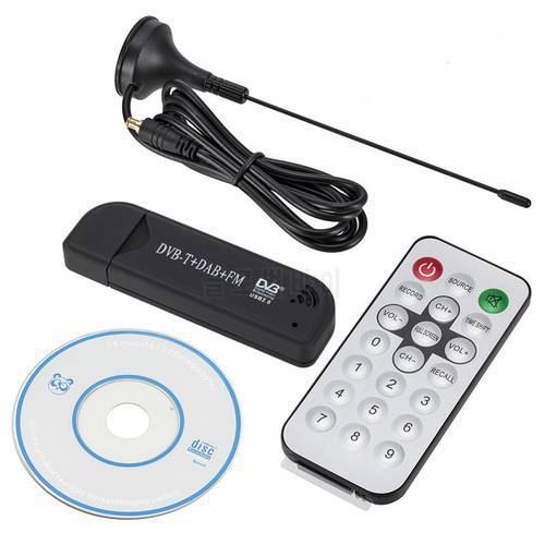 USB 2.0 Digital DVB-T TV Stick SDR DAB FM HDTV TV Tuner Receiver RTL2832U+FC0012 DVBT Antenna TV Receiver Dongle Stick IR Remote