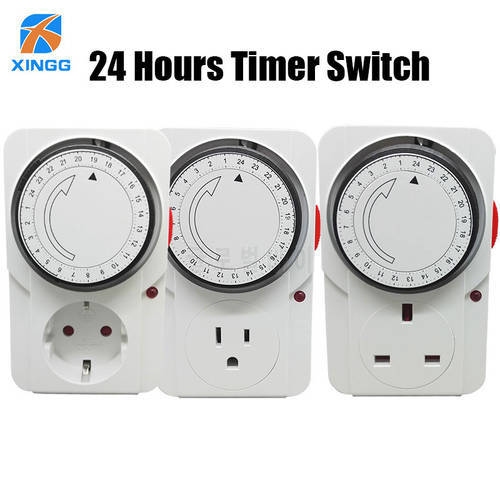 EU/US/UK Plug Electronic Mechanical Timer Socket Energy Saving 24 Hours intelligent home Protector Certification by CE ROHS GS