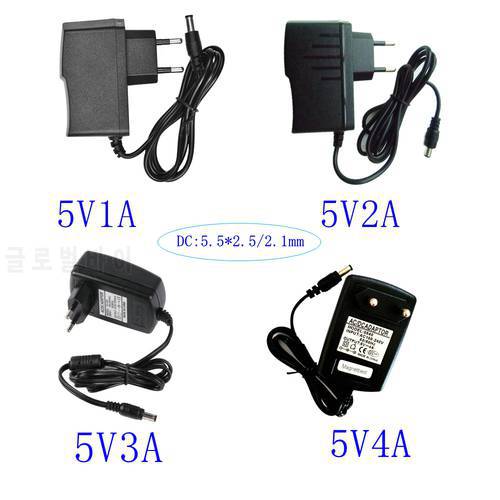 100-240V AC to DC Power Adapter Supply Charger adapter 5V 1A 2A 3A 4A US EU Plug DC5.5mm x 2.5/2.1mm for Switch LED Strip Lamp
