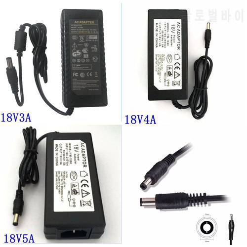 18V Switching Power Supply AC DC Adapter 18V 3A 4A 5A 54W 72W 90W LED Speaker Audio Power Charger