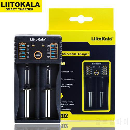 Liitokala Lii-202 Lii-402 Lii-100 Lii-PL4 1.2V 3.7V 3.2V 3.85V AA AAA 18650 18350 26650 18350 NiMH Lithium Battery Smart Charger