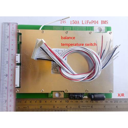 24S 150A LiFePO4 BMS/PCM/PCB battery protection board for E-bike 24 Packs 18650 Battery Cell w/ Balance w/Temp