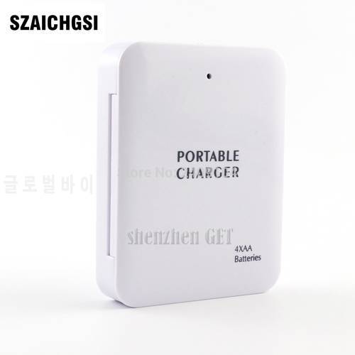 SZAICHGSI Powerbank Portable 4X AA Battery Travel Emergency USB Power Bank Charger for Mobile Phone wholesale 100pcs