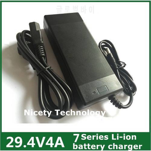 24V Li-ion Charger 29.4V 4A Li-ion Battery charger for 25.2V 25.9V 7 Series Lithium li-ion Battery Electric Bike Good Quality