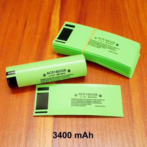 100pcs/lot Lithium battery special PVC heat shrinkable tube 18650 battery plastic insulation shrink film skin 2900MAH 3400MAH