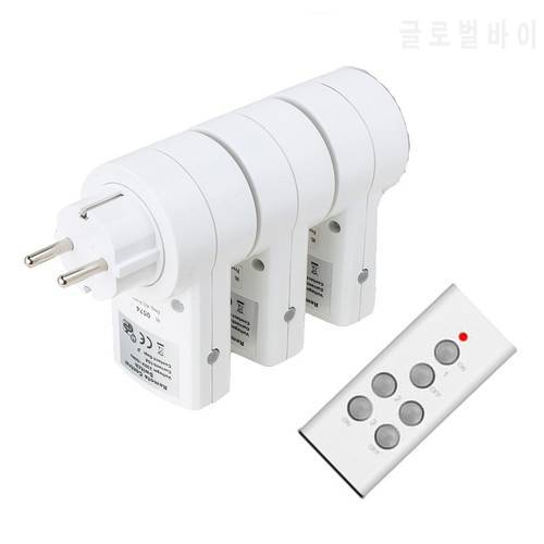 Universal 433 mhz Remote Control Smart Plug 15A EU French Socket Wireless Switch Programmable Electrical Outlet LED Light Switch