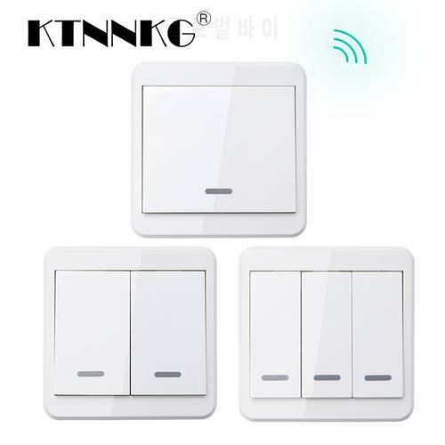 KTNNKG 433MHz Universal Wireless Remote Controls 86 Wall Panel RF Transmitter With 1 2 3 Buttons for Home Room Lighting Switch