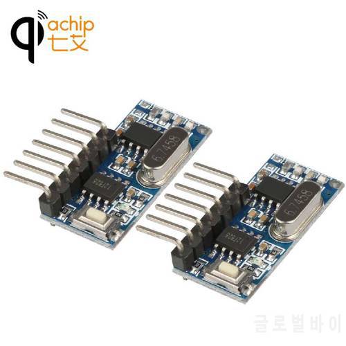 QIACHIP 2PCS 433mhz RF Receiver Learning Code Decoder Module 433 mhz Wireless 4 CH output For Remote Controls 1527 2262 encoding