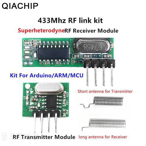 QIACHIP 433 Mhz Superheterodyne RF Receiver and Transmitter Module For Arduino Uno Wireless Module Diy Kit 433Mhz Remote Control