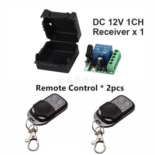 433Mhz Universal Wireless Remote Control Switch DC 12V 1CH relay Receiver Module and 2pcs Transmitter 433 Mhz Remote Controls