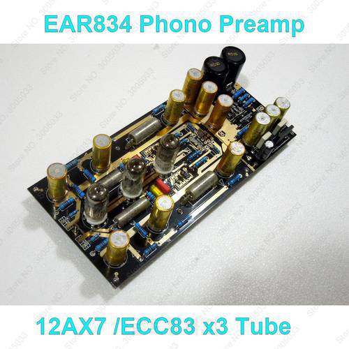 Hi-Fi EAR834 MM RIAA Tube Phono Amplifier Stereo Preamp Moving Magnet LP Turntable Pre-Ampifier DIY KIT,ECC83 12AX7 Tubes