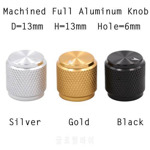 1PC 13x13mm Mini Solid Full Aluminum knob Button for Guitar AMP Effect Pedal Cabinet 6mm Shaft Hole Silver Black Gold