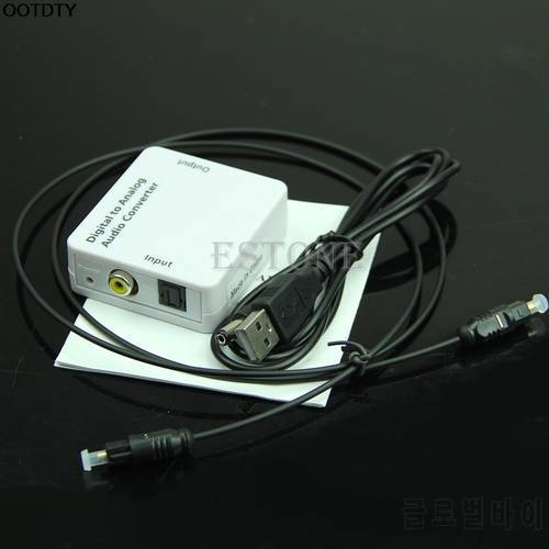 TV Optical SPDIF/Coaxial Digital to RCA L/R Analog Audio Converter Headphone Out L060 new hot