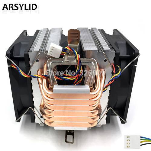 ARSYLID CN-609A-P 3PCS 9cm 4pin fan 6 heatpipe CPU cooler cooling for Intel 4790k lga 1151 processor heat sink cooling for AMD