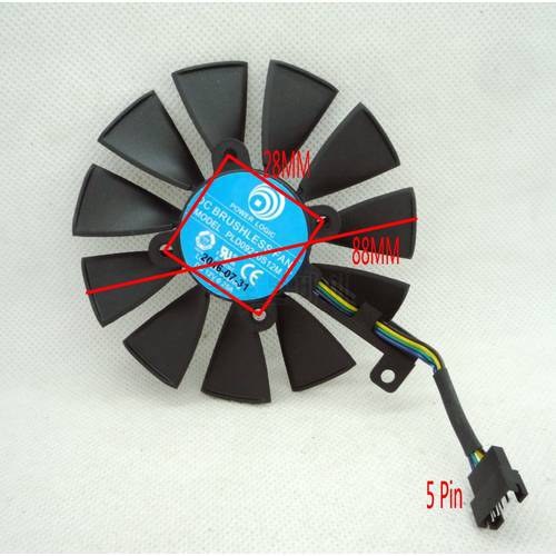 New Original Graphics card cooling fan FDC10H12S9-C T129215SM PLD09210S12M 12V 0.25A pitch 28MM diameter 88MM