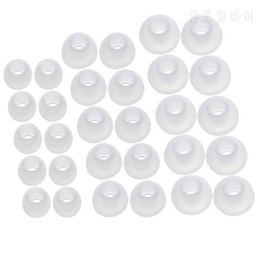 5 Pairs (Large&Medium&Small) Clear Color Silicone Replacement Ear Buds Tips