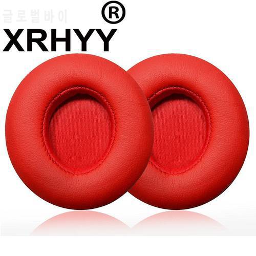 XRHYY Red Leather Cover Replacement Ear Pads Cushion For Beats By Dr. Dre Solo 2.0 Solo2 Wired Headphones (Not Fit Wireless)